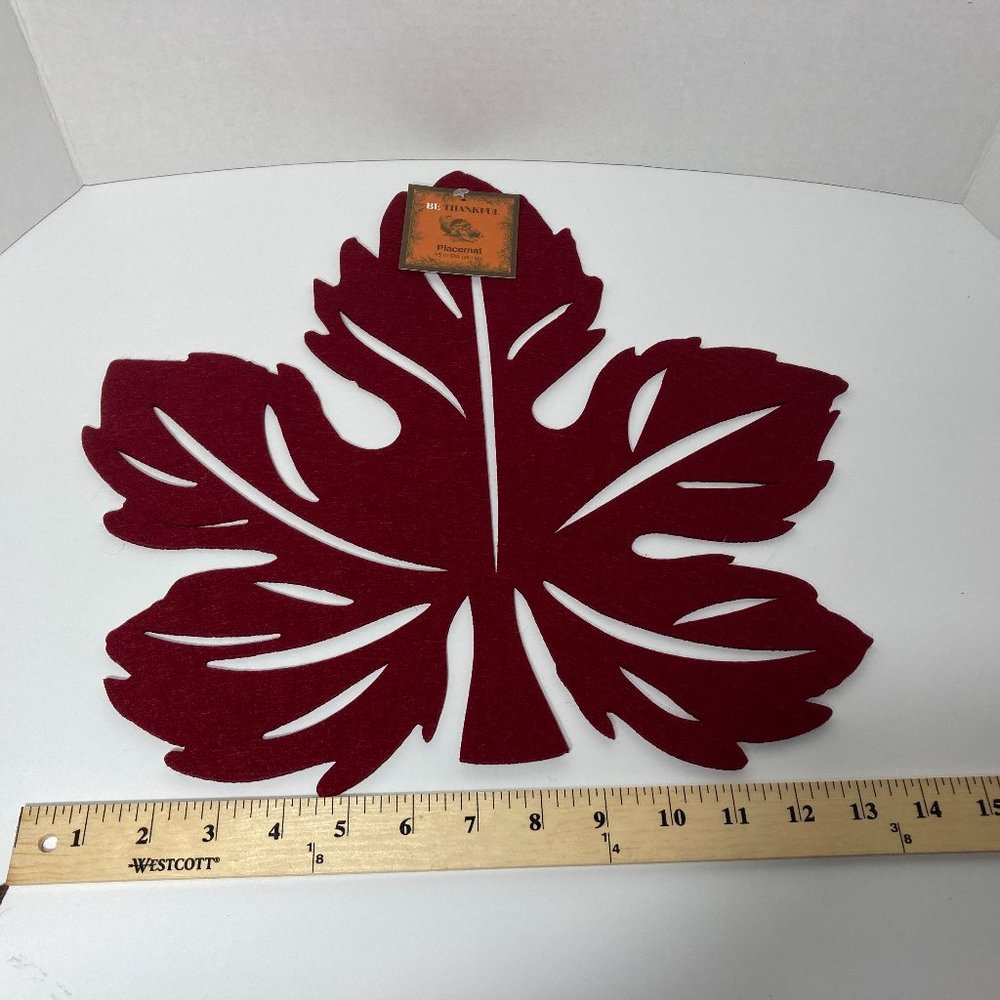 8 Burgundy Red Fall Leaf Placemats Place Mats